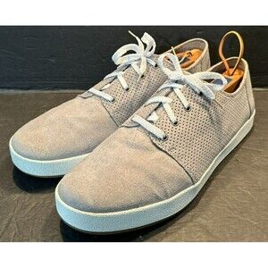 TOMS Payton Perforated Drizzle Gray Suede Lace Up Casual Sneakers  Size 10.5